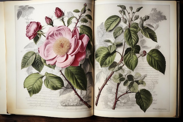 表紙に花が描かれ、表に「the wordrose」というタイトルが書かれた本。