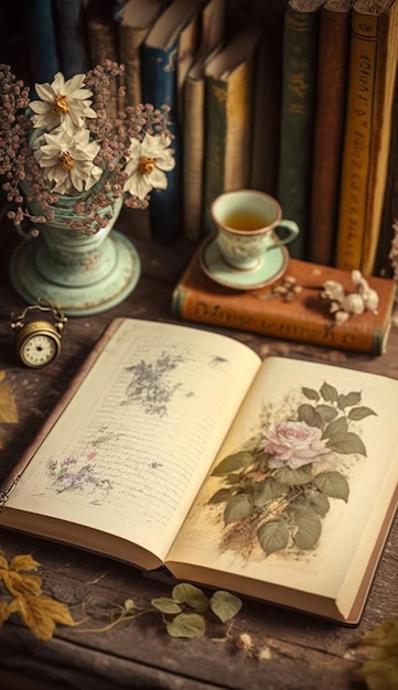 A book with flowers on it