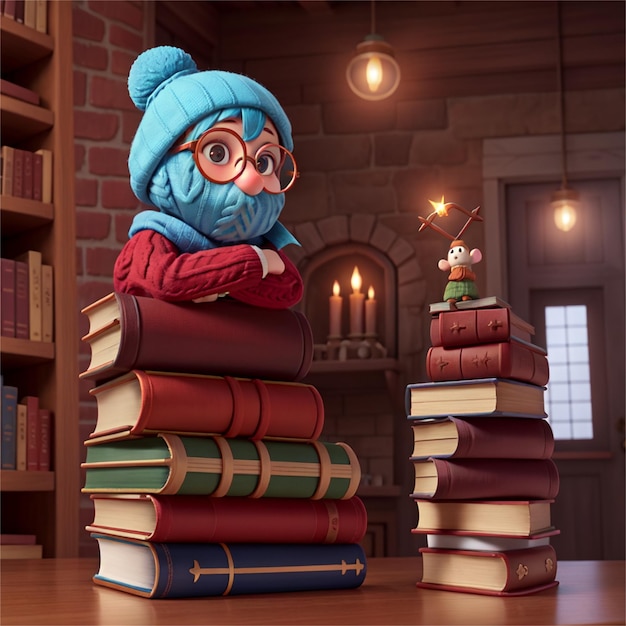 a book with glasses and a book called a gnome.