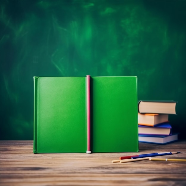 Photo book with green board background