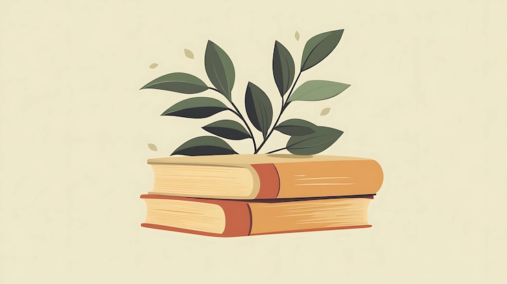 Photo a book with the leaves on the top and the top of the top