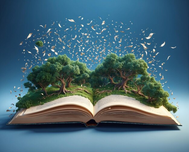 book with nature growing