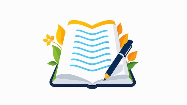 книга с ручкой сверху и ручкой наверху