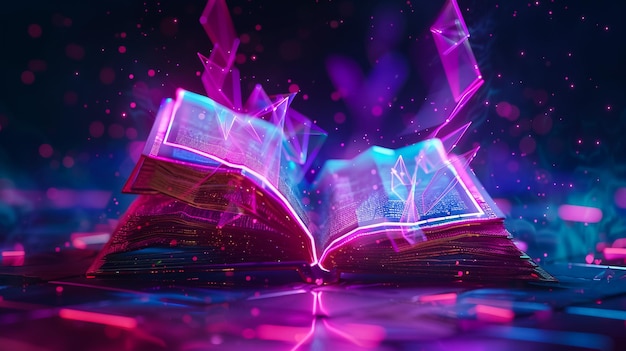 a book with purple and pink lights on it and the word  purple  on the bottom