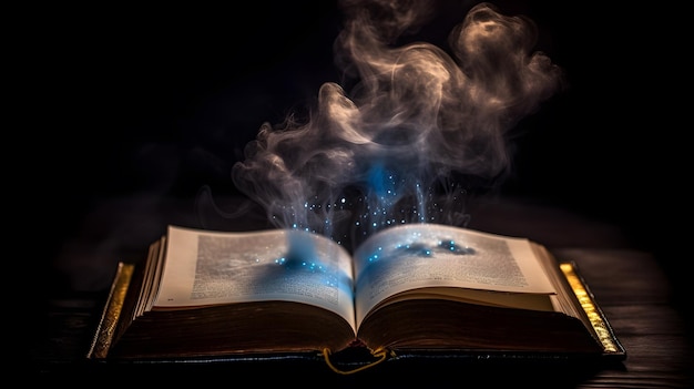 A book with smoke coming out of it