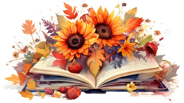 A book with sunflowers on it