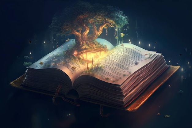 A book with a tree on it that has a tree on it generative ai