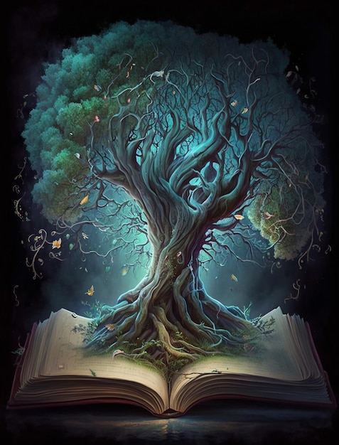 A book with a tree on it