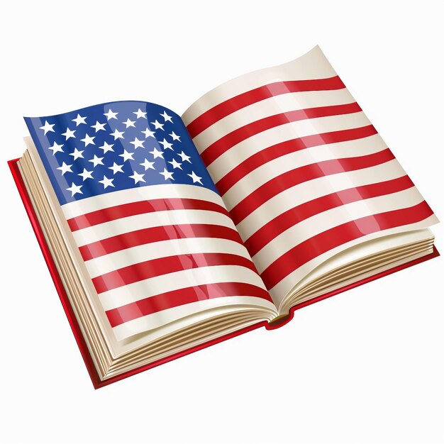 Photo book with usa flag theme no background png image