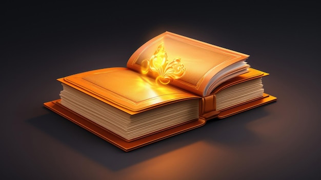 a book with a yellow cover and a flower on the top.