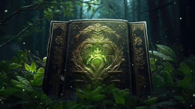 a book in the woods