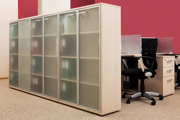 Bookcase with folders