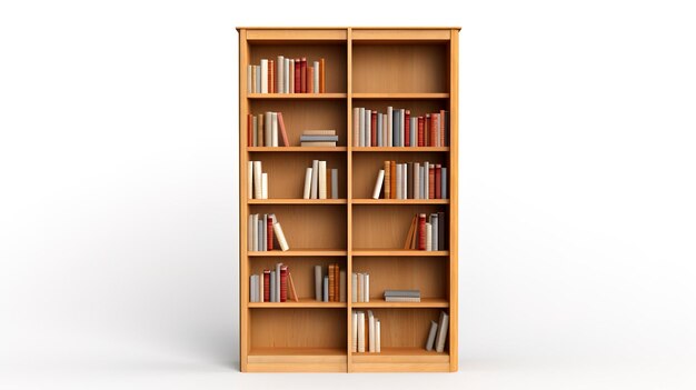 Bookcase with white background