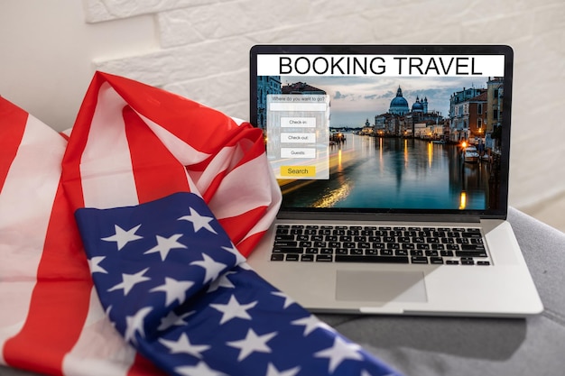 Photo booking online concept, travel planning