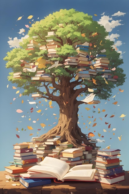 Книги мудрости страницы просветительской литературы и книги мудрости знания дерево книги листья w