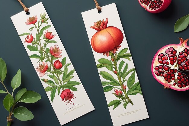 Foto serie di illustrazioni di fiori di melograno in vaso