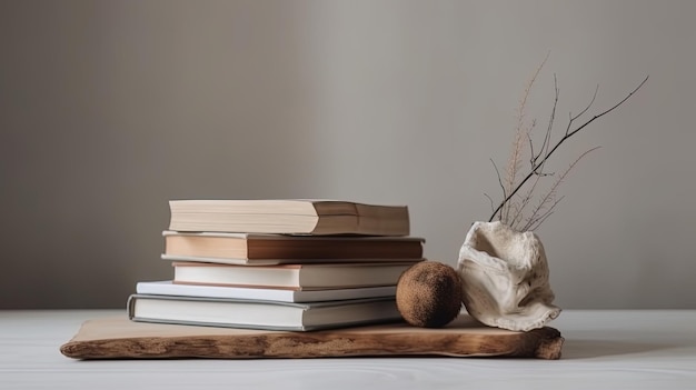 Books arrangement with copy space stack of books on table knowledge education background WORLD BOOK AND COPYRIGHT DAY