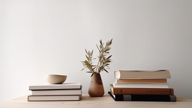 Books arrangement with copy space stack of books on table knowledge education background WORLD BOOK AND COPYRIGHT DAY