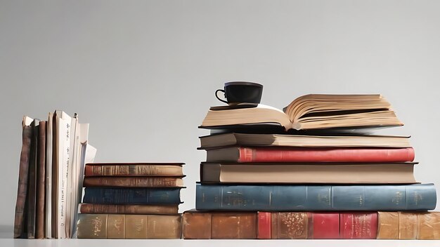 Books assortment with white background