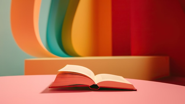 Books on colorful background