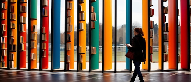 Foto libri nella nuova biblioteca moderna di stoccarda in germania