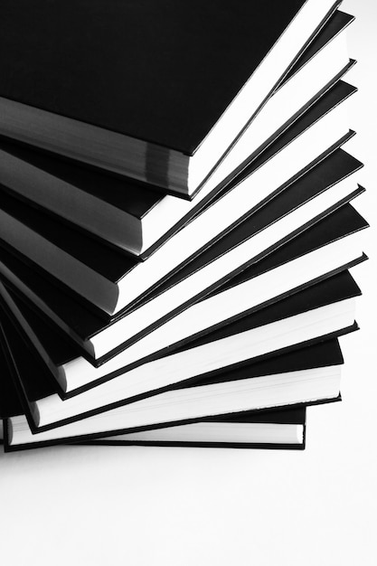 Books pattern isolated on white