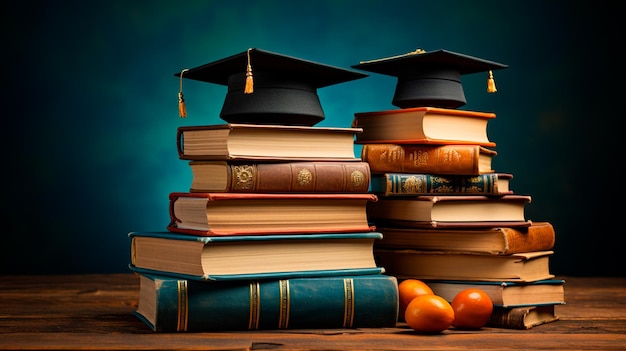 books and stack of education concept