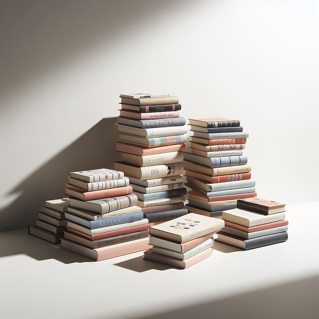 Books stack with copy space