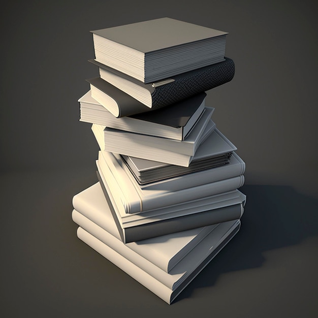 Books stacked on top of each other created with generative AI