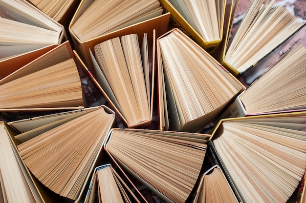 Books stand open top view