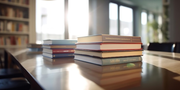 books on table behind blurred table world books day