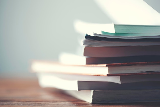 Books on table