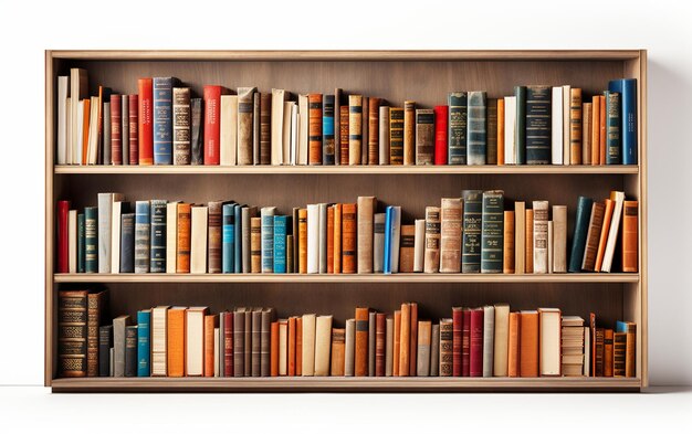 Bookshelf Alone on White Background