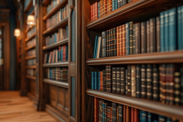 Foto sfondio della libreria con spazio per il testo