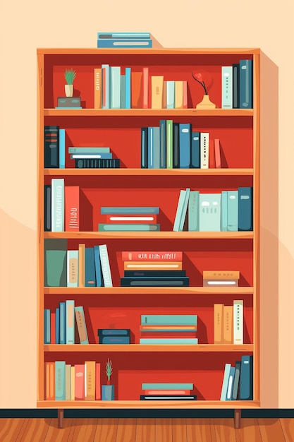 Bookshelf Cartoon