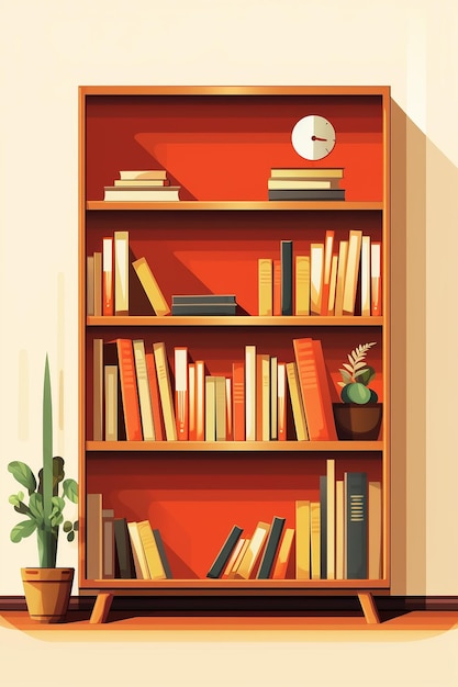 Bookshelf Cartoon