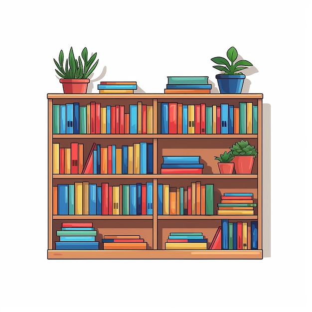 Bookshelf Illustration