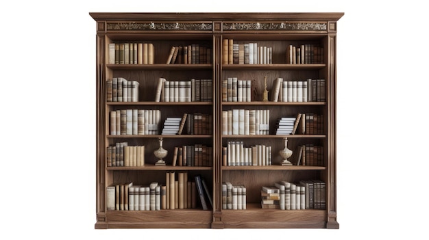 Bookshelf on isolated White background