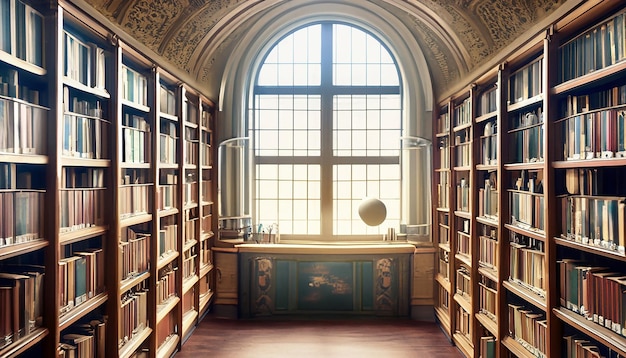 Bookshelf in school library