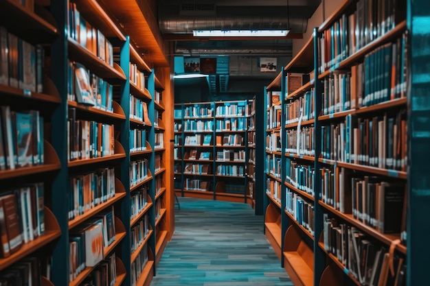 the bookstore with bookshelf full of books professional photography