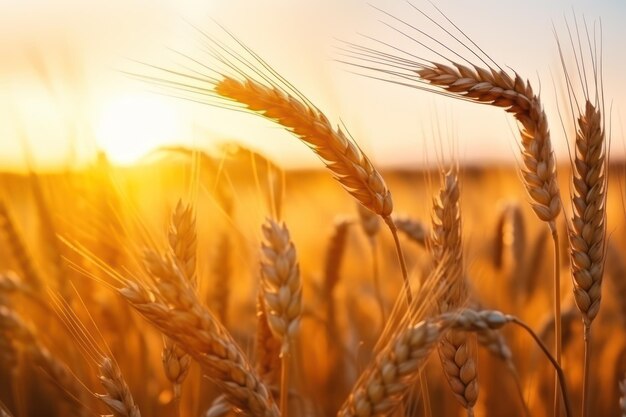 Boompje tarwe bij zonsondergang