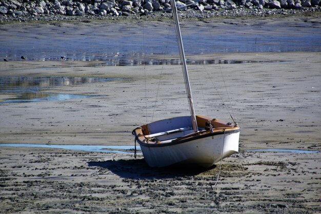 Foto boot aan wal