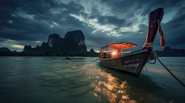 Foto boot in de provincie krabi, thailand