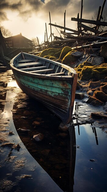 Foto boot rust op sandy beach