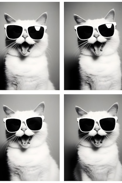 재미있는 고양이를 특징으로 한 부스 영화 사진 스트립