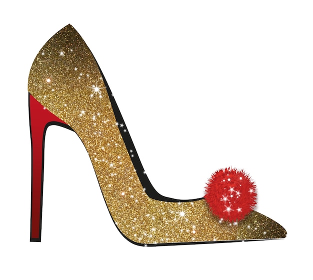 Foto stivali tacco alto scarpa xmas merry tree oro rosso oro, metallizzato, brillante, effetto, glamour