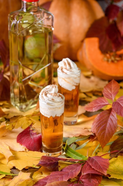 Boozy pumpkin pie shooters