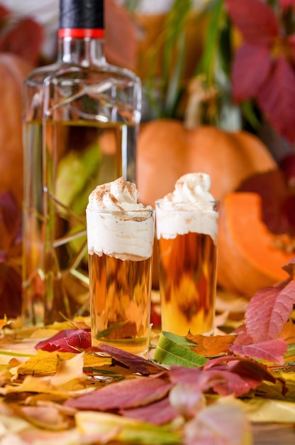 Boozy pumpkin pie shooters