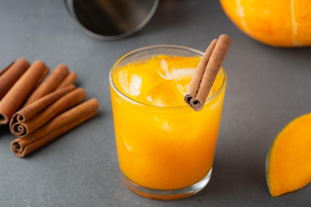 Boozy refreshing pumpkin spice old fashioned cocktail