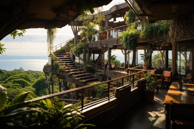 Photo bophut thailand jungle club samui with panoramic views and cocktails generative ia